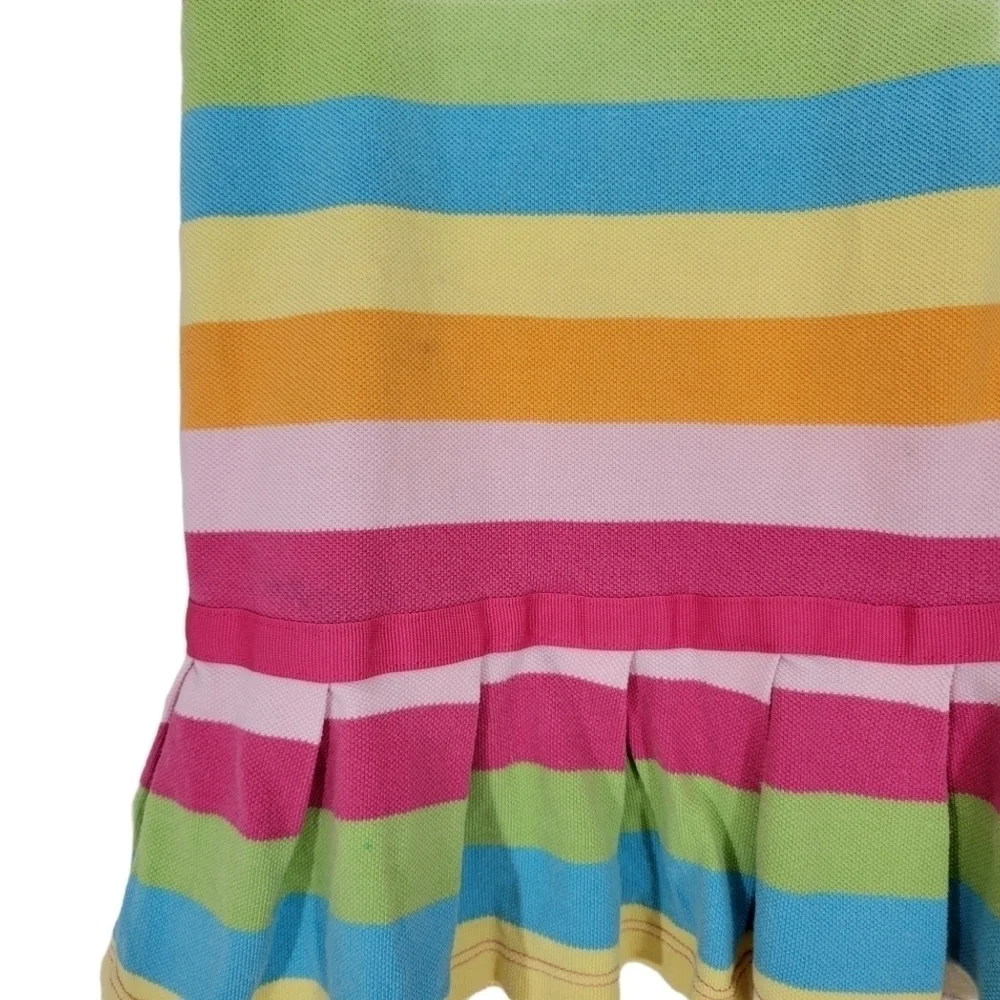 Carter's Rainbow Striped Peplum Ruffle Polo Dress